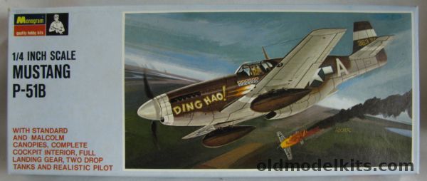 Monogram 1/48 P-51B Mustang Malcolm or Regular Canopy - Blue Box Issue, PA136-100 plastic model kit